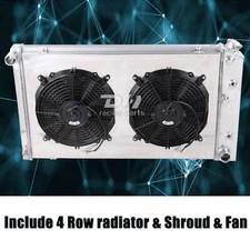 161 4 Row Radiator Shroud Fan Fit 68-73 Chevy Chevelle 68-77 El Camino GMC AT/MT