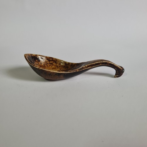 c.1800 Qing Dynasty Ceramic Spoon Antique China Old Brown - Picture 4 of 15