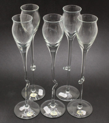 5x Bohemia Crystal Glas -  Schnapsglas  Langstiel-  Shot 4cl