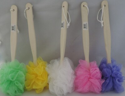 Loofah Bath Brush Shower Sponge Long Wood Handle Back Scrubber Body Exfoliating