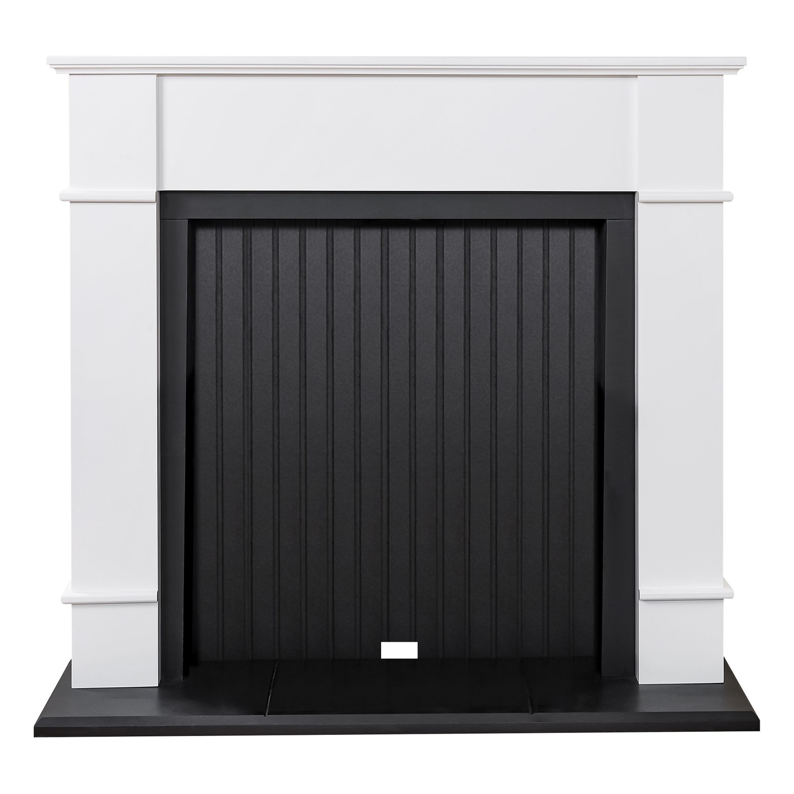 Adam Oxford Stove Fireplace in Pure White & Black, 48 Inch