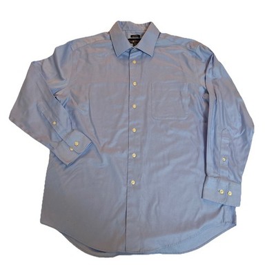Pronto Uomo Slim Fit Shirt Non-Iron 17 32/33 100% Cotton Blue Dress Shirt |  eBay