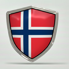 3D Domed Norway Flag Car Sticker Resin Norwegian Emblem Badge Decal Gel Laptop
