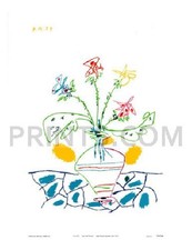 Vaso Pablo Picasso con fiori litografia
