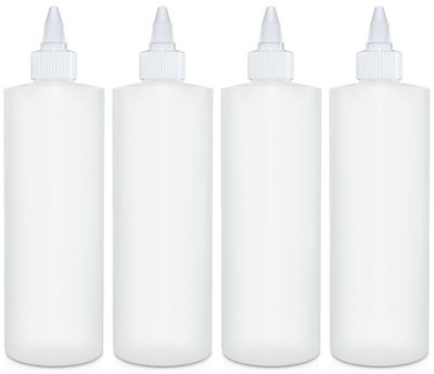 4 Pack 16oz Condiment Squeeze Bottles Leak Proof for Sauce Oil Crafts BPA Free