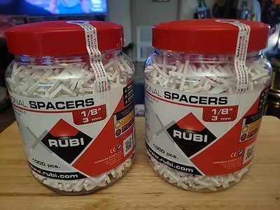 Lot Of 2 Rubi  spacers 1/8  1000 Pieces Each. Total 2000 Pieces