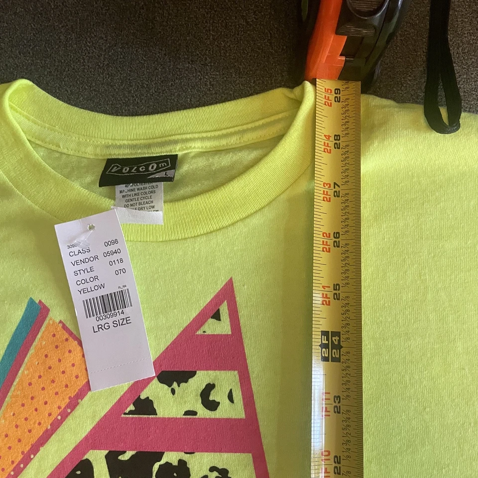 NWT Vintage Volcom Emblem Y2K Neon Shirt Large - Image 3 of 4