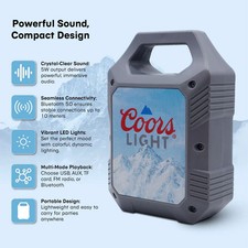 Coors Light Bluetooth Party Speaker RGB Lights FM Radio USB AUX MicroSD Portable