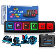 Touch Switch Panel w/Neon LED Backlit Relay Control Universal for Vehicles