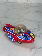 VINTAGE TIN TOY FRICTION FLYING BOAT ROCKET 5 MF-813