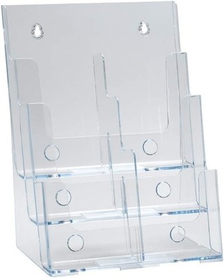 Trifold Brochure Holder 3-Tier 6-Pocket Desktop Display Rack Office Supplies