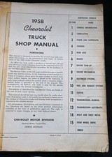 1958 Chevrolet Truck Original Oem Factory Shop Manual Light Medium Heavy Duty