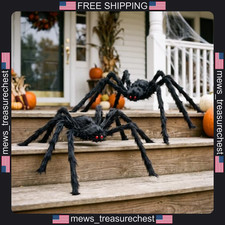 Halloween Outdoor Giant Black Spider Decor 59 Inch Adjustable Legs