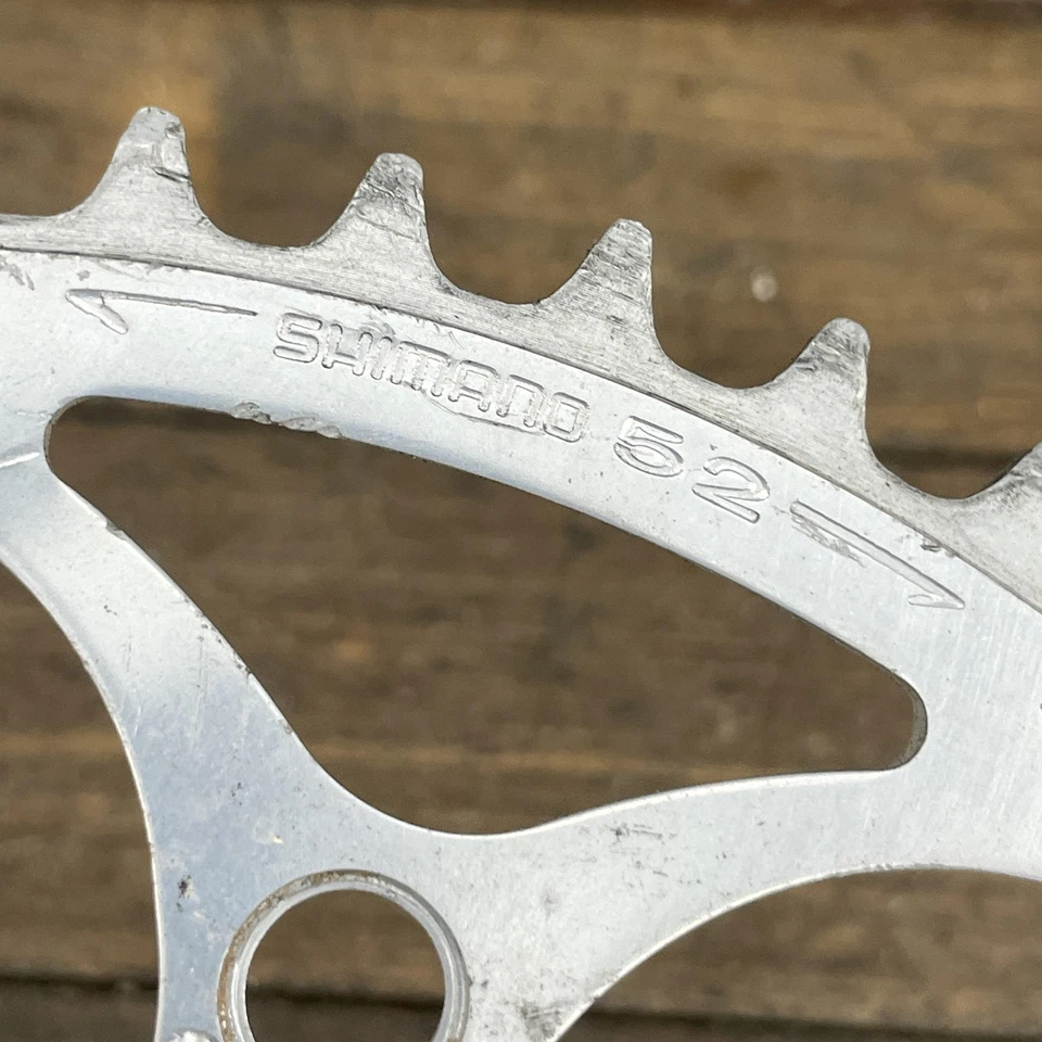 Vintage Shimano 105 Golden Arrow Chainring Set 52/42T 130BCD 70s 80s Japan 600 - Image 4 of 4