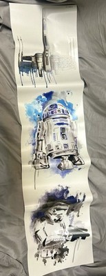 Set of 3 Large Star Wars Roommates Wall Decals Peel & Stick R2-D2/X-Wing