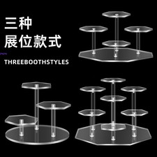 Hexagonal Tiered Acrylic Display Stand Clear Shelf Figures Jewelry Collectibles