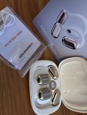 Monster AC100 OPEN FREE Bluetooth Open-Ear Headphones Gold White Charging Case