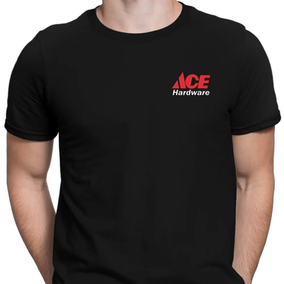 #ad ACE Vintage Hardware Logo Style T Shirt Black Casual Cotton Streetwear Tee $17.99
