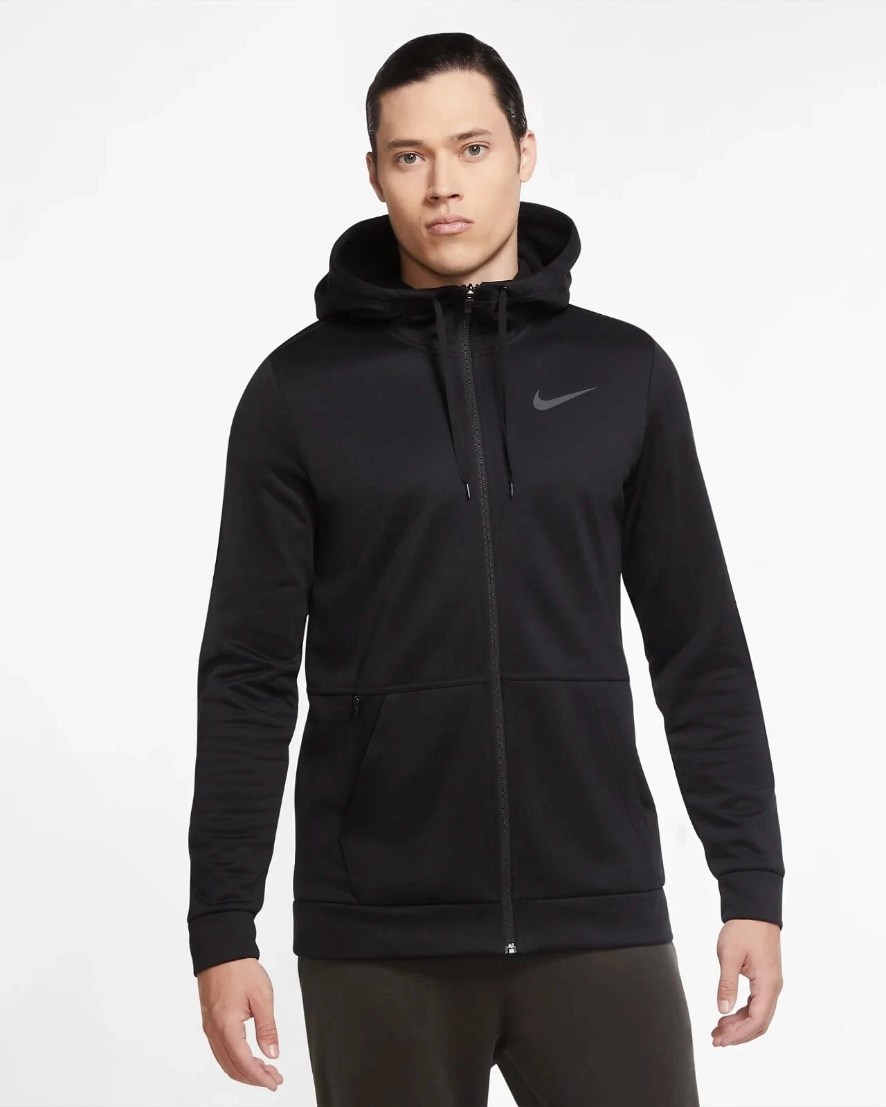 NEW MEN’S NIKE THERMA-FIT FULL-ZIP TRAINING HOODIE SWEATSHIRT! BLACK $68 RETAIL!