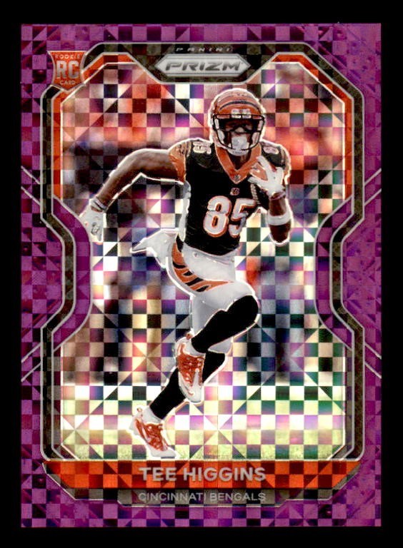 2020 Panini Prizm Prizms Purple Power #308 Tee Higgins Bengals Rookie #32/49