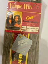 Unique Wiiv Gold 100 Human Hair Straight Extension 14in Tangle-Free M51R
