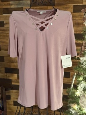 89th and madison top Provence Sz M New With Tags MSRP $48 Criss Cross V Neck