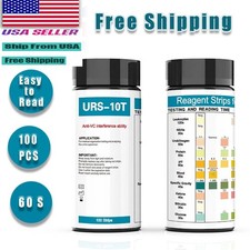 100ct Urine Test Strips 10 Parameter Urine Reagent Tests Diabetes, UTI, pH More