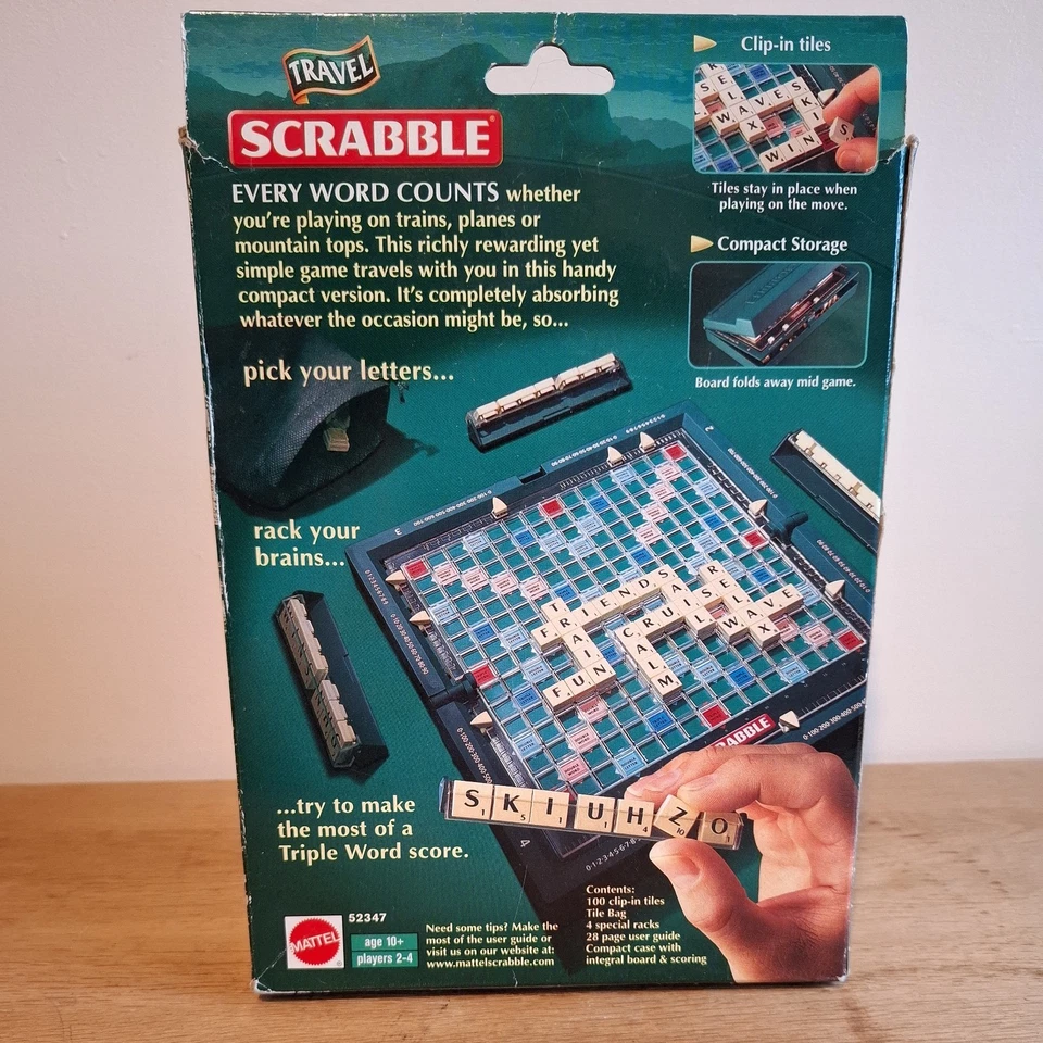 Mattel Travel Scrabble Game Compact Edition (10+) - Complete and boxed - Image 3 of 4