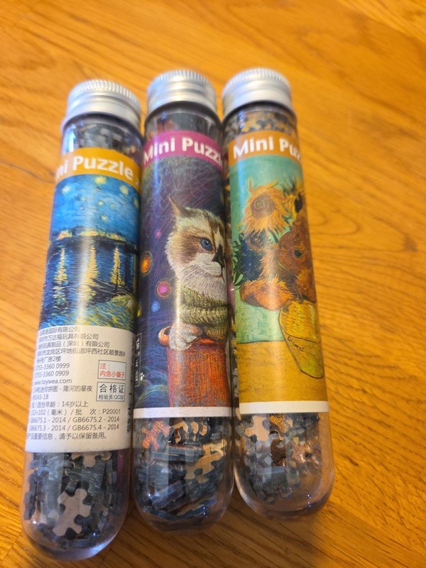 3 Mini Micro Puzzles Puzzle Cat Sunflower Sunset 234 pieces Each New In Tubes