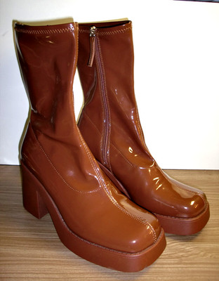 Steve Madden Stiefel Gr. 42, Absatz 8,5cm, Fb. cognac, Probierpaar wie NEU Pumps