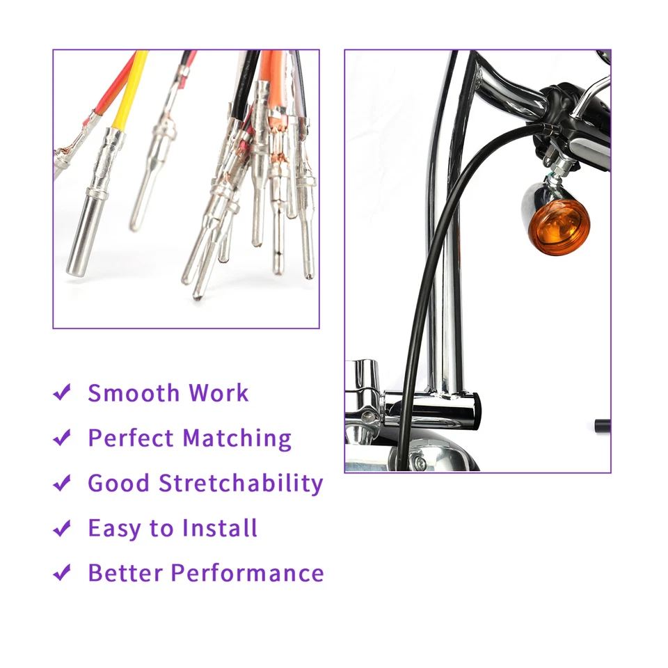 Harley 12" Bar Extended Cable Kit for Fat Boy Heritage Deluxe 2000-2006 - Image 3 of 4