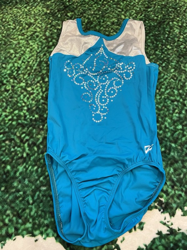 GK Elite Girls' Sleeveless Gymnastics Leotard Blue AXS Leotards & Unitards