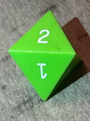 WOW CONDITION vintage Armory d8 opaque lime green rpg ad&d dice 120723@