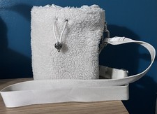 Lululemon Crossbody Fleece Bucket Drawstring Shoulder Strap Bag White Cream VGC