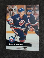 1991-92 Pro Set French Tom Kurvers New York Islanders #428 Hockey Card