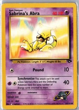Sabrina's Abra 93/132 Common Gym Challenge Pokemon Unlimited Heavily Played