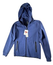Uniqlo Full Zip Hoodie Mens Small Blue Dry Stretch Hooded Jacket New Pockets