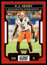 2023 Score Red K.J. Henry Washington Commanders #393