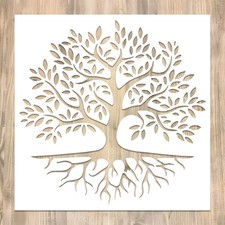 Tree Stencil Template - Reusable Big Family Stencils for 12x12, 12x12