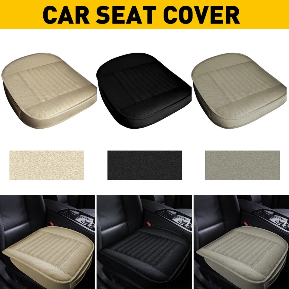 Funda delantera universal para asiento de coche de cuero transpirable cojín protector envolvente Foto 2 de 4