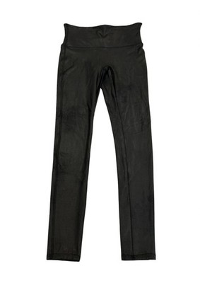 Spanx Faux Leather Style Leggings Pants Womens Size M Black Pull On Inseam 29 