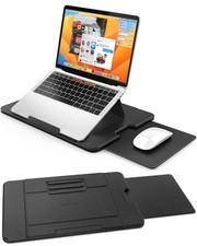 Adjustable Laptop Lap Desk, 3 Angles, Non-Slip PU Leather, Retractable Mouse Pad
