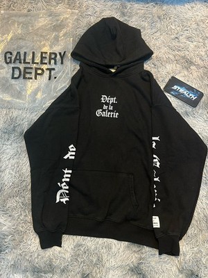 Gallery Dept. Men's Black Graphic Print Hooded Fleece Pullover Hoodie M