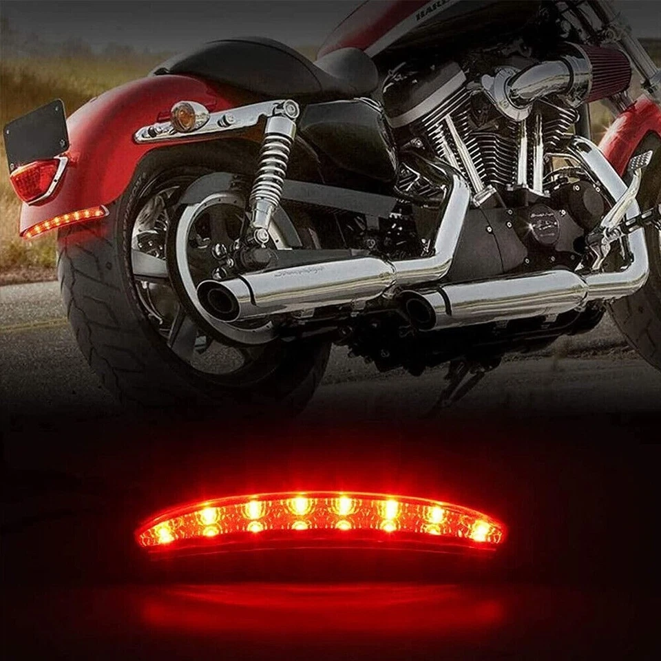 Luz trasera LED de señal de giro de freno para guardabarros para Harley Dyna Super Wide Glide Softail Foto 3 de 4