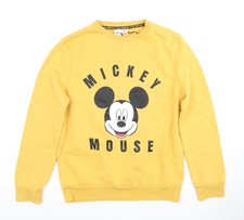 Womens UK XS Regular Disney Yellow Pullover Sweatshirt