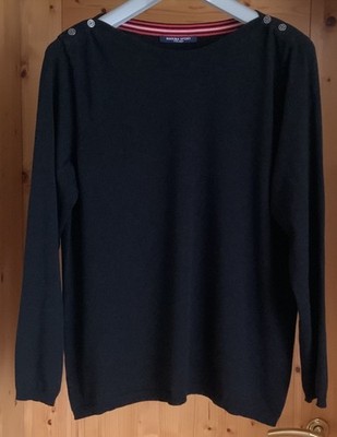MARINA RINALDI leichter Pullover 46 XL (MR: L)  Schwarz feine Baumwolle TOP