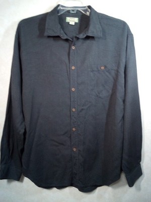Tommy Bahama Shirt Men XL Black Gray Check Silk Long Sleeve Button Up