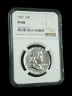 1957 Proof 50c Franklin Half Dollar NGC PF 68 White #3653