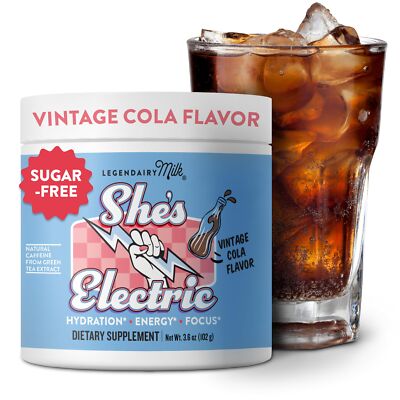 Legendairy Milk She s Electric - Cola Energy Powder Clean Energy Hydration Po...