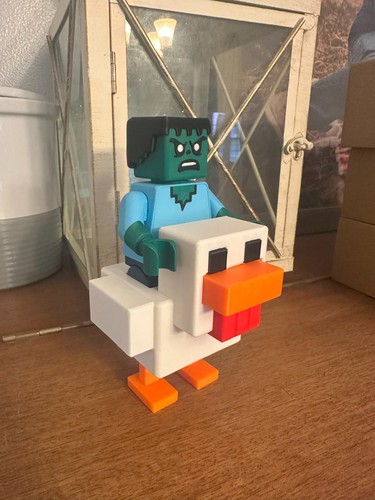 Minecraft Movie Chicken Jockey 3D Printed Action Figure